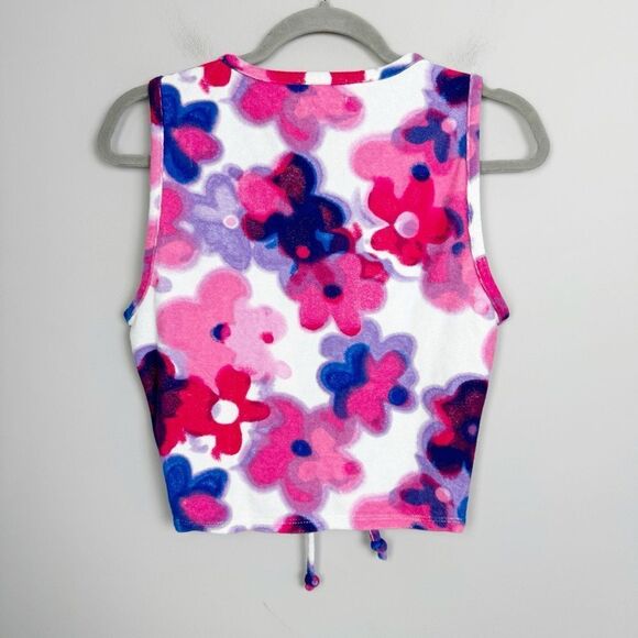 JUICY COUTURE | Terry Cinched Floral Cropped Tank Top Women’s Size Small NEW!! - Picture 8 of 10